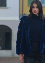 Pelliccia in Lapin Rex  Blu Violanti