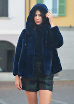 Pelliccia in Lapin Rex  Blu Violanti