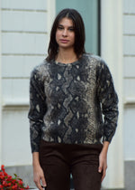 Girocollo Animalier in Cashmere Spazzolato