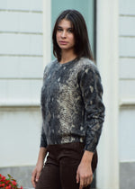 Girocollo Animalier in Cashmere Spazzolato