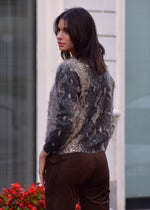 Girocollo Animalier in Cashmere Spazzolato