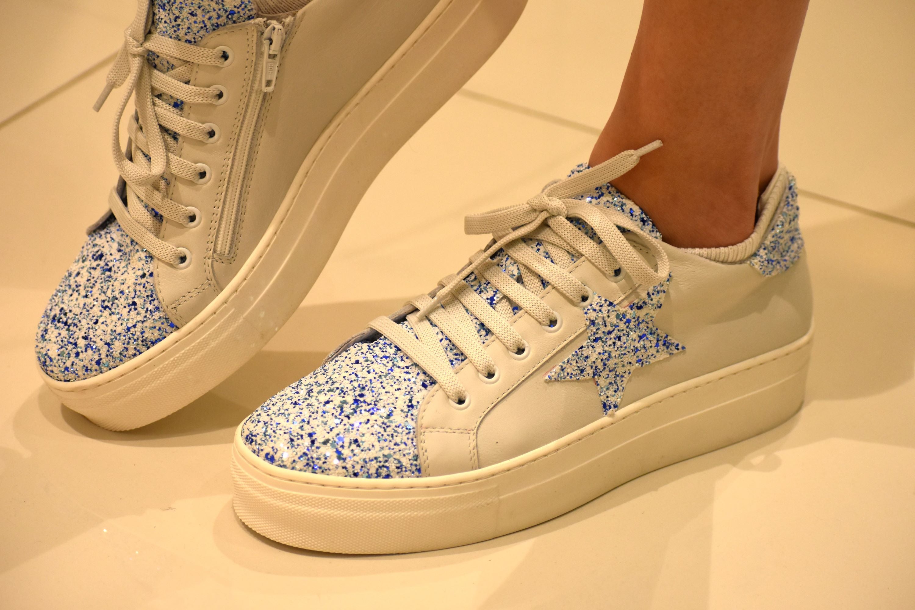 Sneaker in Pelle e Glitter Joann