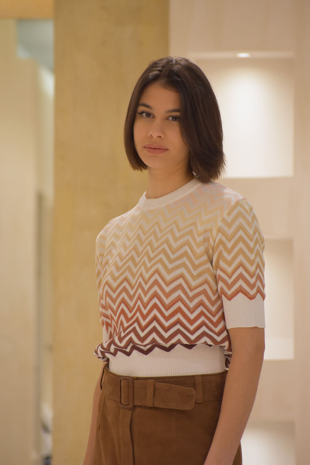 Girocollo Mezza Manica   Chevron Dégradé Missoni