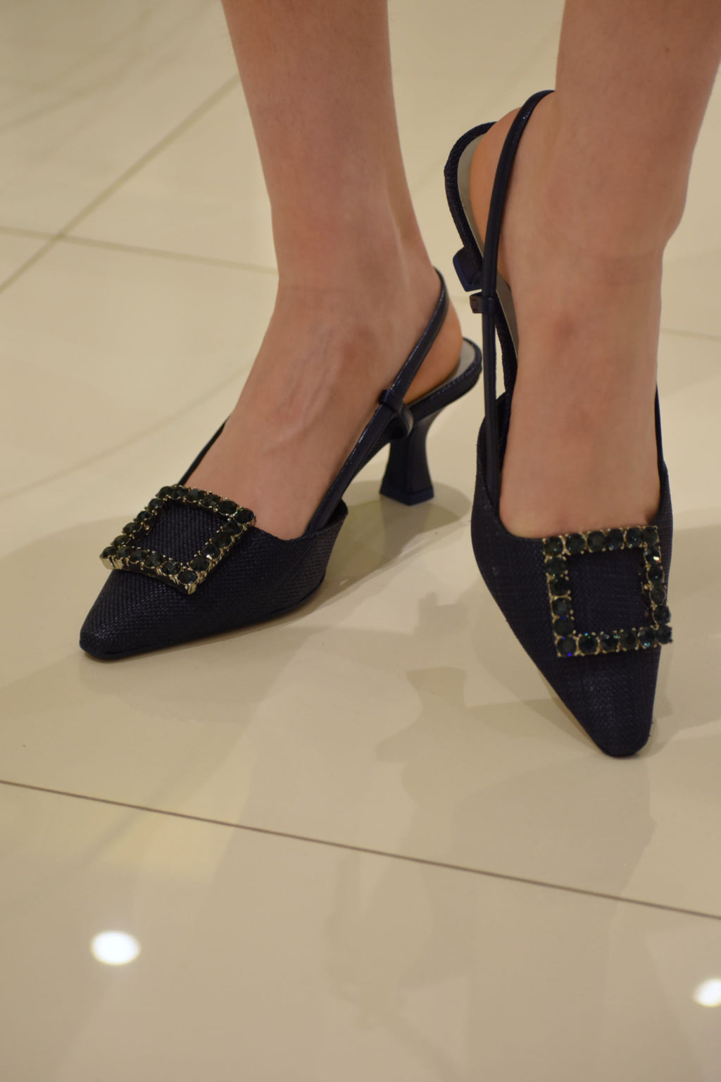 Sling Back Fibbia Cristalli Roberto Festa