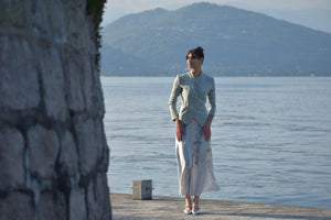 Gonna in Raso Fantasia Floreale Alberta Ferretti