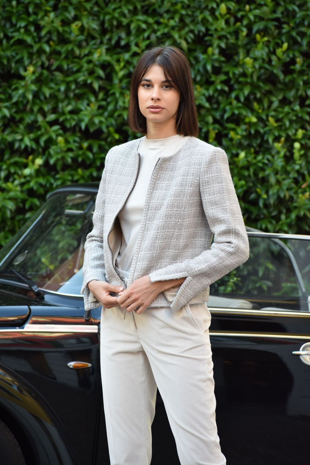 Giacca Tweed Paillettes Emporio Armani