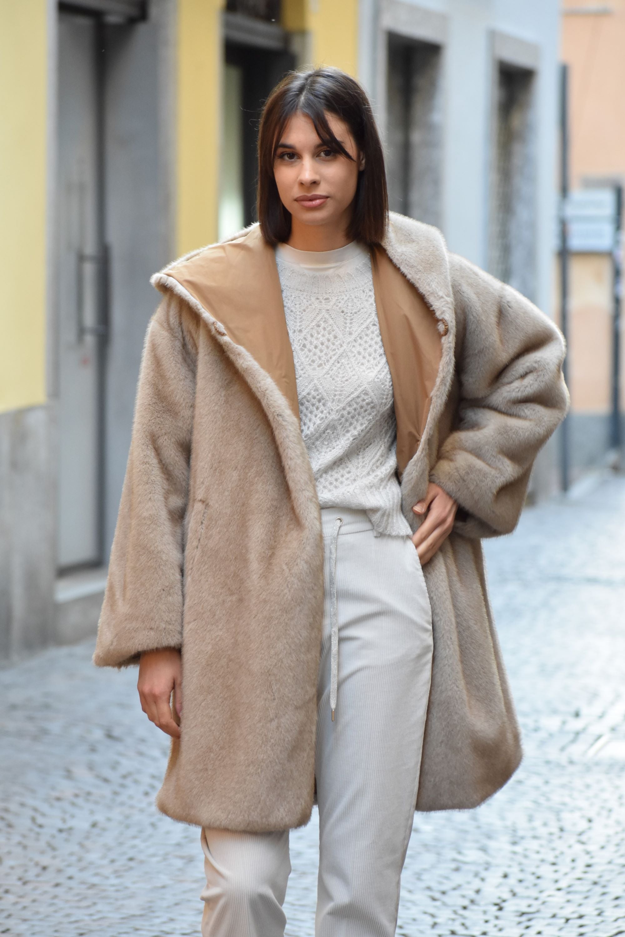 Eco Pelliccia Reversibile Violanti
