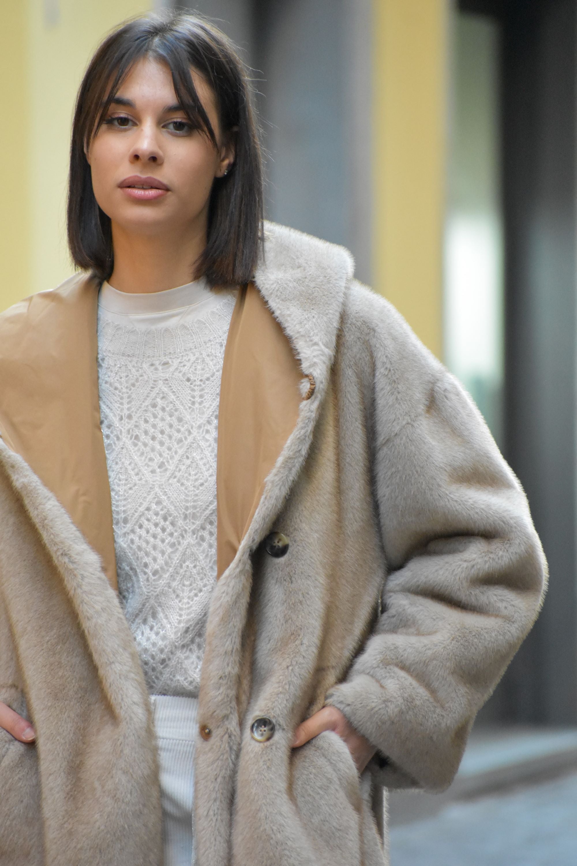 Eco Pelliccia Reversibile Violanti