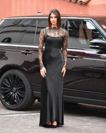 Abito in Raso e Pizzo Alberta Ferretti