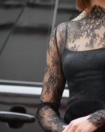 Abito in Raso e Pizzo Alberta Ferretti