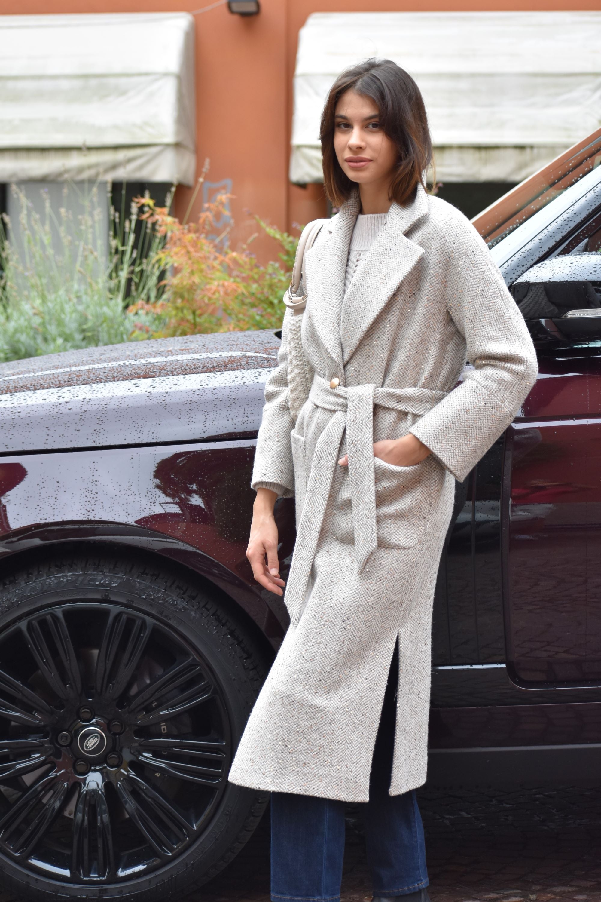 Cappotto  con Micro Paillettes Pratolivo