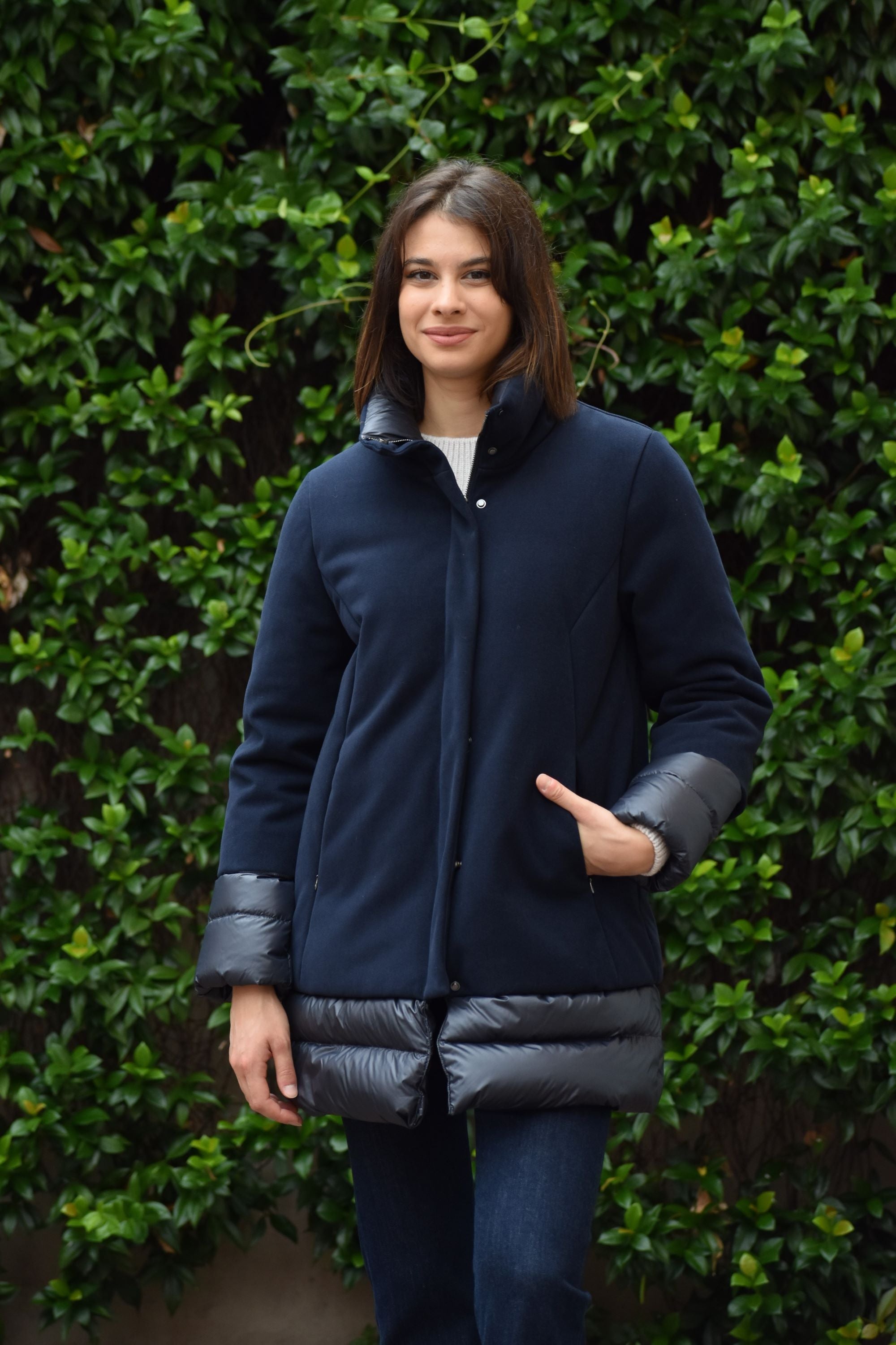 Cappotto in Piuma D'Oca e Tessuto Helmur