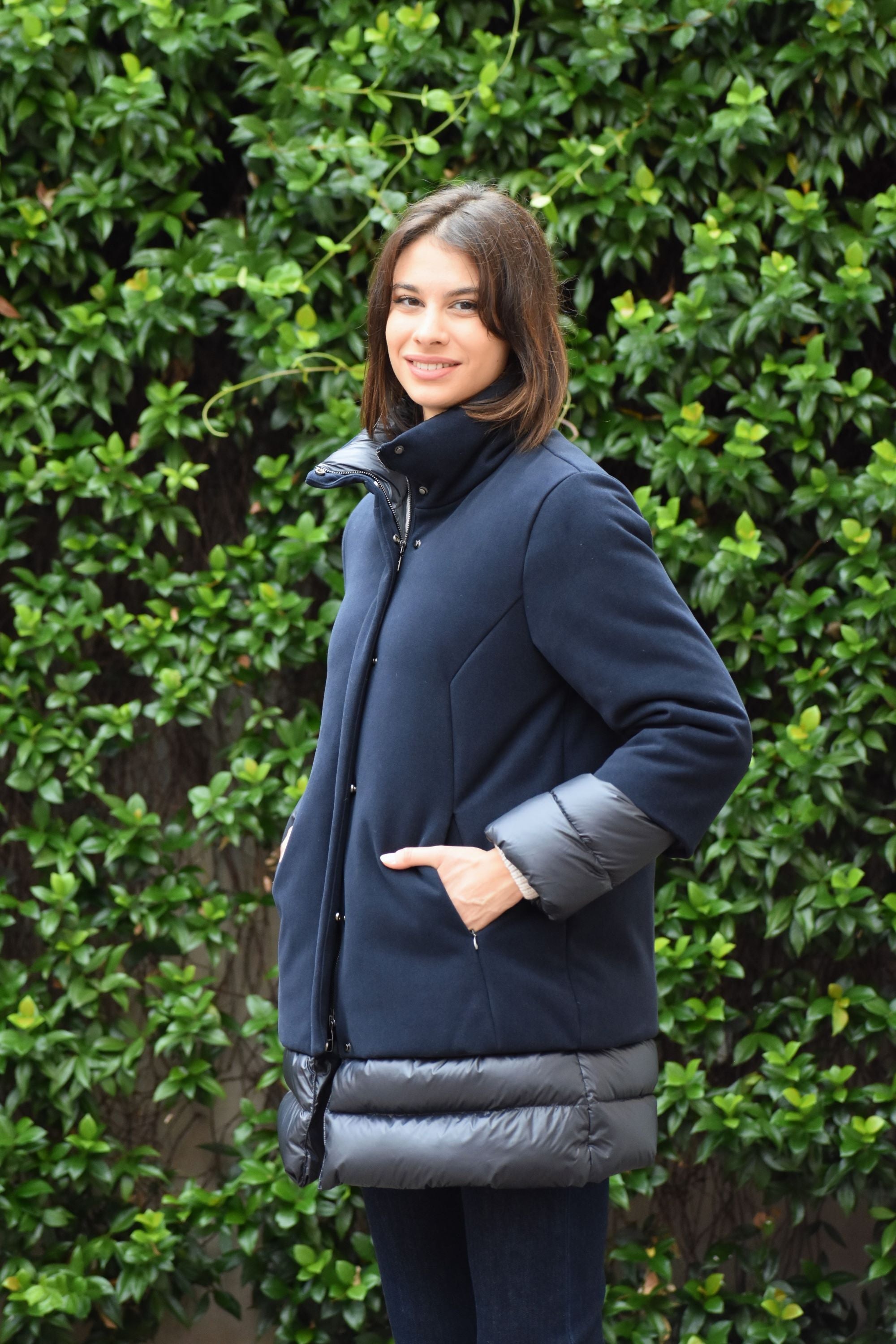 Cappotto in Piuma D'Oca e Tessuto Helmur