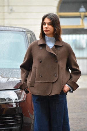 Caban in Cashmere e Lana Double Helmur