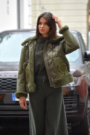 Bomber in Piuma ed Eco Montone Violanti