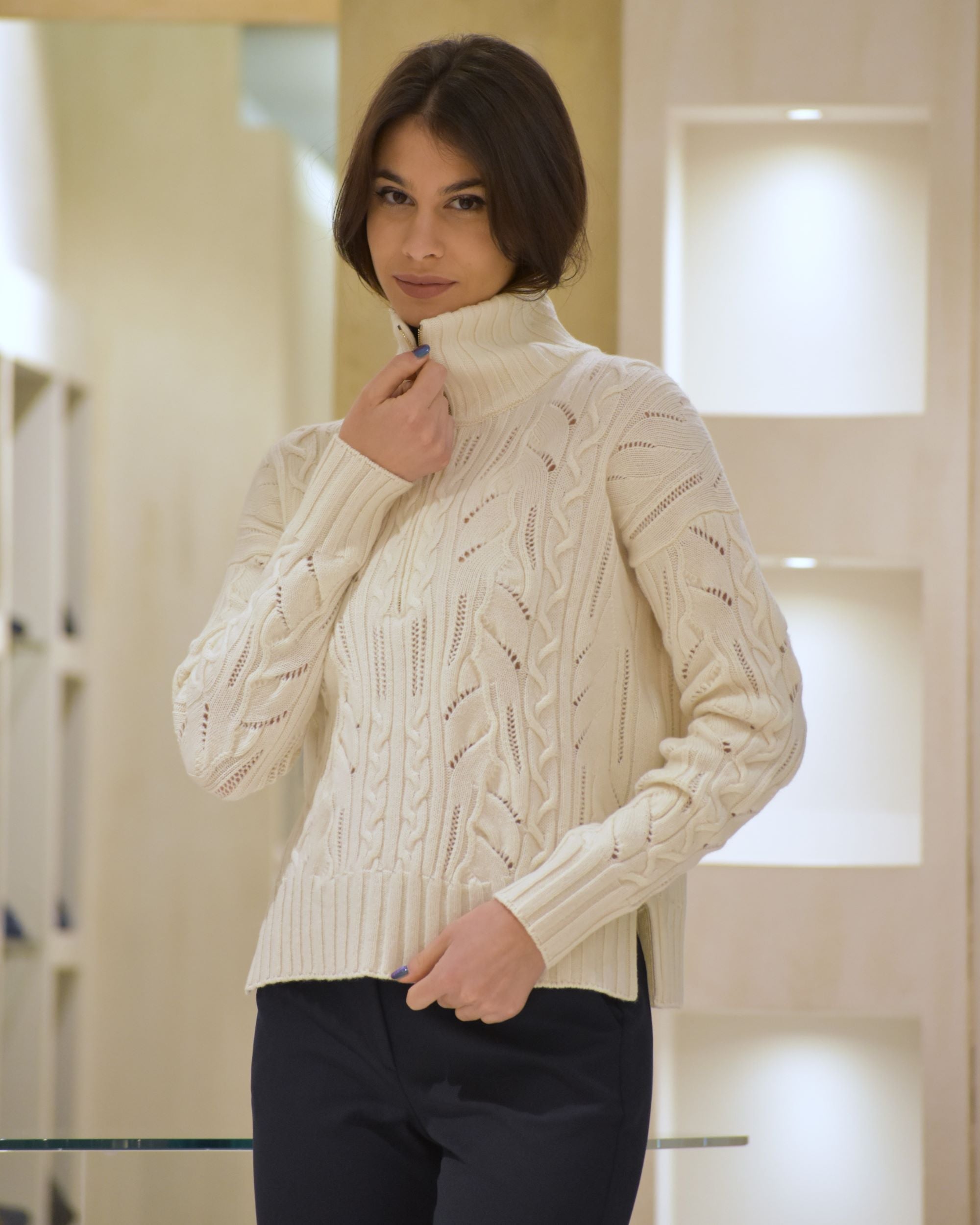Pull Zip Cashmere e Lana  D.Exterior