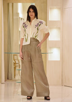 Camicia in Lino con Stampa Iris Alberta Ferretti