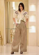 Camicia in Lino con Stampa Iris Alberta Ferretti