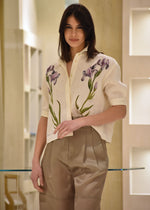 Camicia in Lino con Stampa Iris Alberta Ferretti