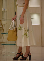 Gonna in Lino con Stampa Alberta Ferretti