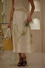 Gonna in Lino con Stampa Alberta Ferretti