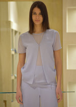 Blusa Effetto Due Pezzi in Tecno Georgette Emporio Armani