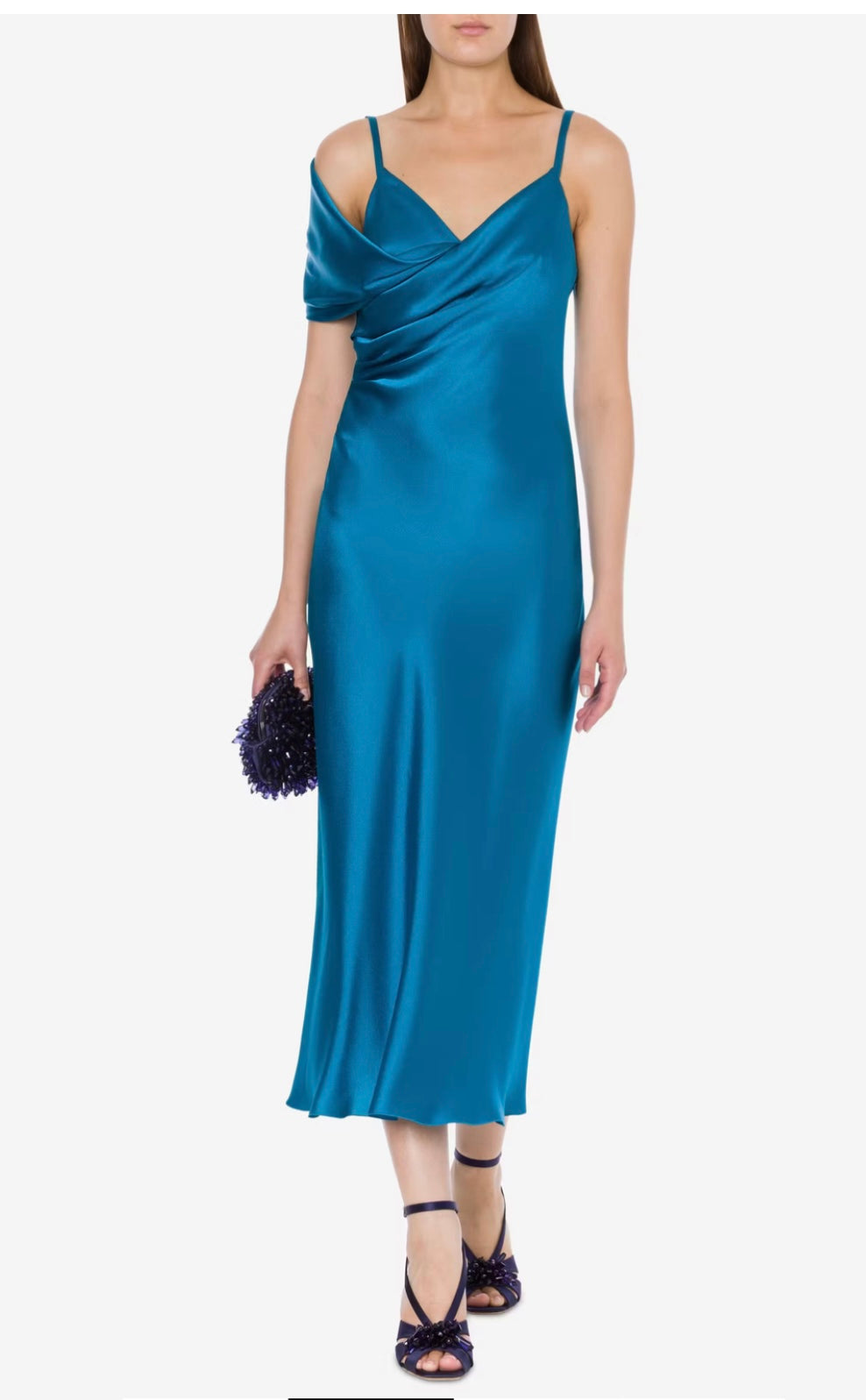 Abito Longuette in Raso Alberta Ferretti