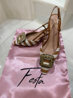 Slingback in Tessuto Rigato Roberto Festa