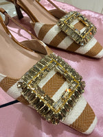 Slingback in Tessuto Rigato Roberto Festa