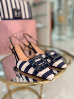 Slingback in Tessuto Rigato Marinière Roberto Festa