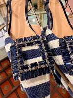 Slingback in Tessuto Rigato Marinière Roberto Festa
