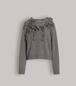 Maglia Alberta Ferretti  Nera Ricami Floreali fatti a mano