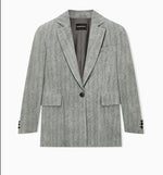 Blazer in Suede con stampa Chevron Emporio Armani