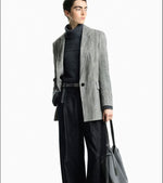 Blazer in Suede con stampa Chevron Emporio Armani