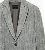 Blazer in Suede con stampa Chevron Emporio Armani