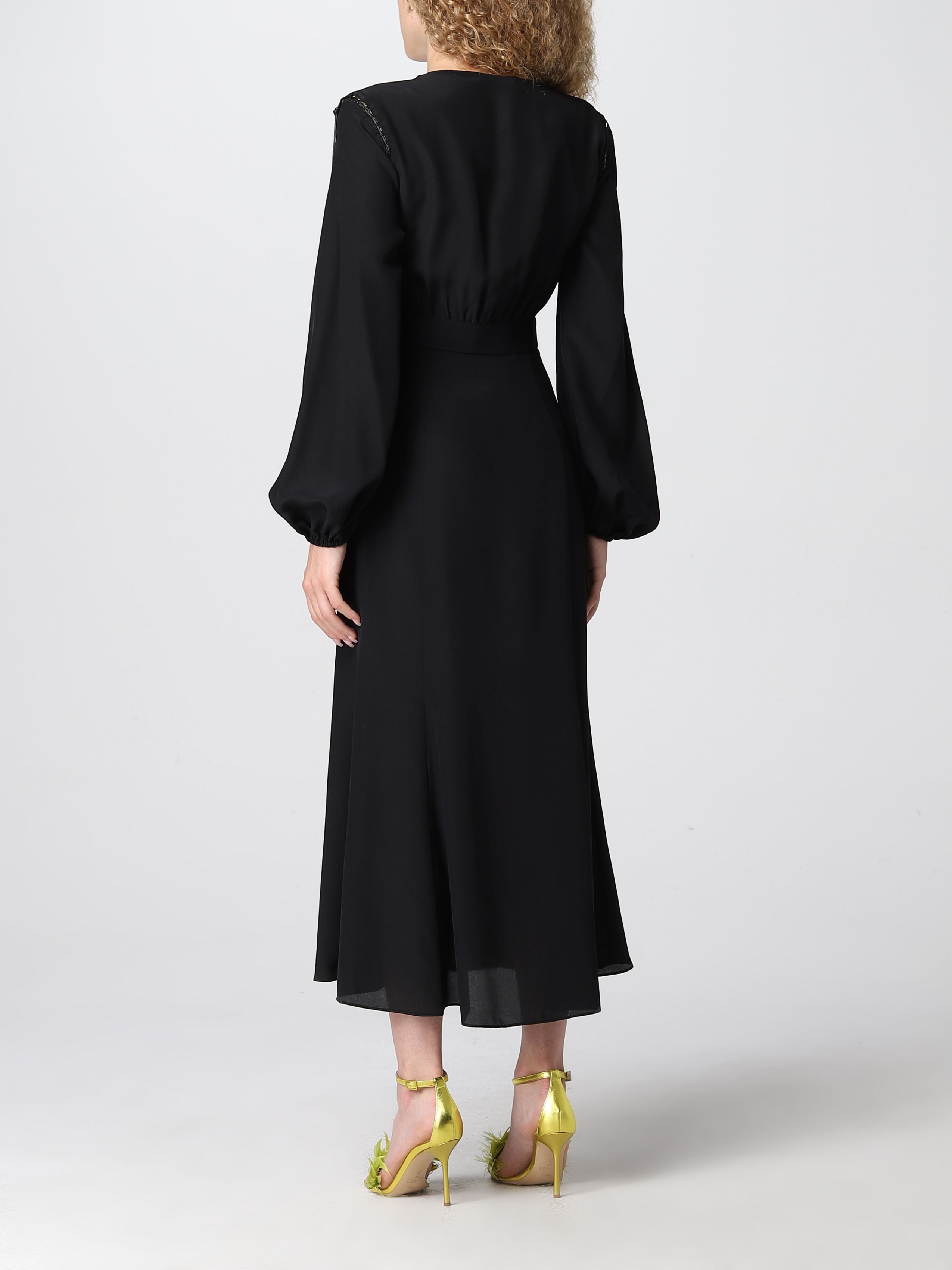 Abito midi in seta nero