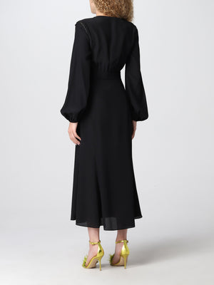 Abito midi in seta nero